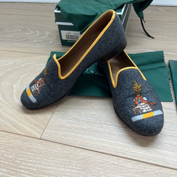 Stubbs & Wootton Falcon Grey Slippers 7.5 - Picture 4 of 7